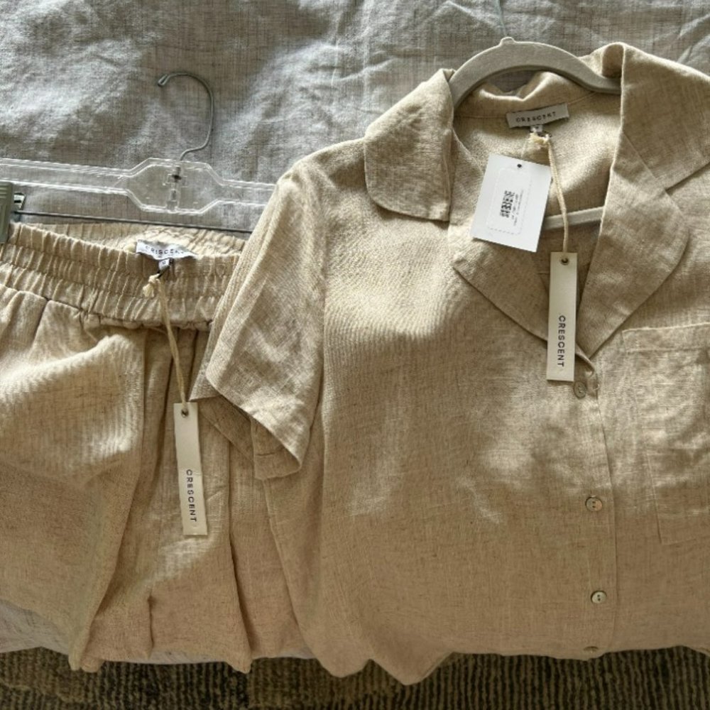 Crescent Tan Linen Set